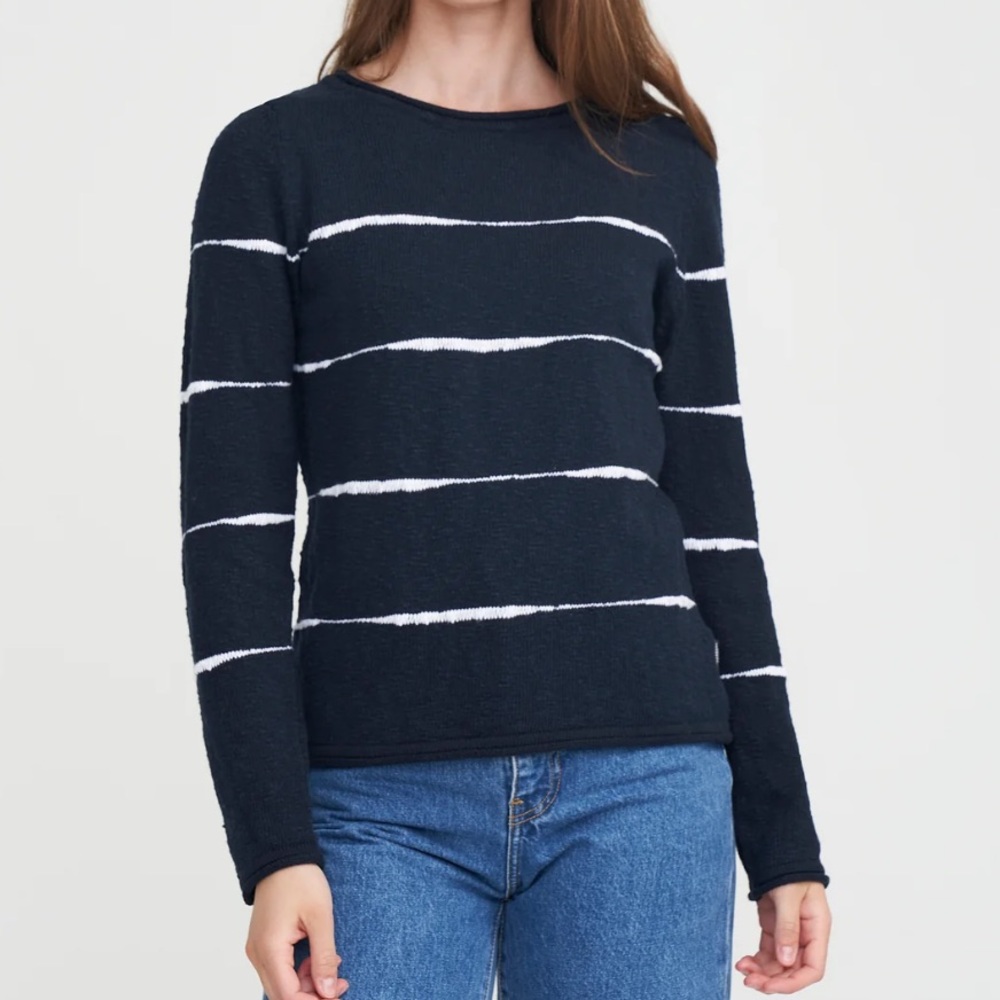 Holebrook Hjördis Boatneck Slubbed Cotton Sweater - Women's Size M - Blue